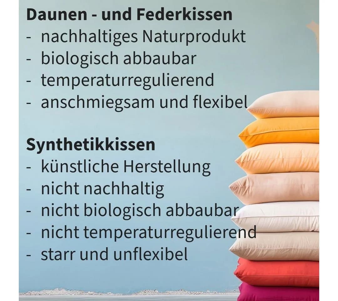 Luxusfeder Daunenkissen 40x60 cm Daunenfüllung Sofakissen - Bild 3