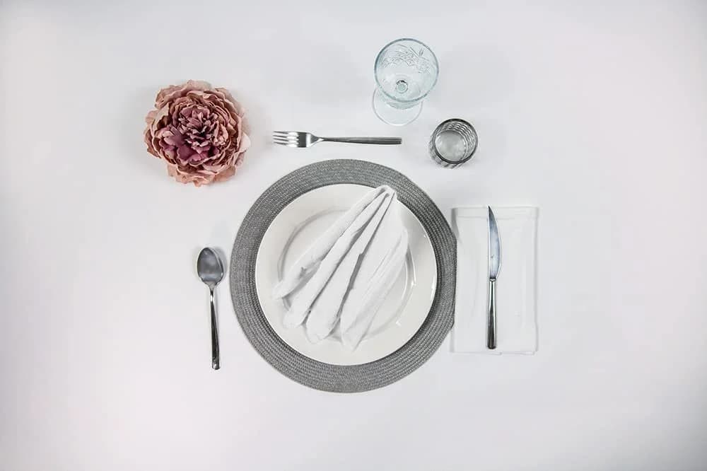 Mon Bijou Stoffservietten Bio Baumwolle Dunkelgrau 12er Set