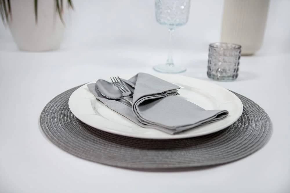 Mon Bijou Stoffservietten Set 6-tlg. Dunkelgrau Bio-Baumwolle