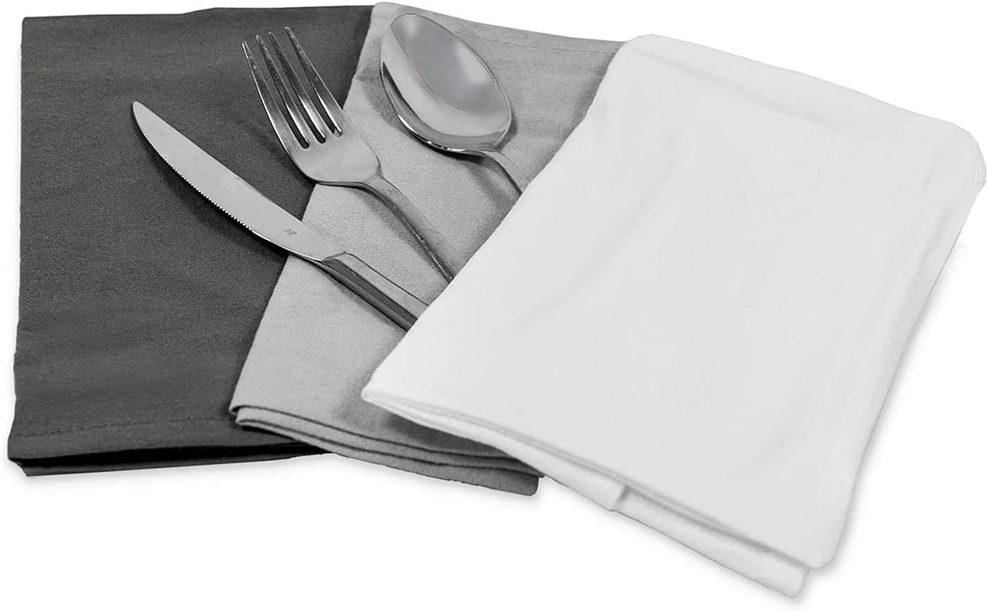 Mon Bijou Stoffservietten Bio Baumwolle Dunkelgrau 45x45cm - Bild 5