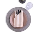 Mon Bijou Stoffservietten 12er Set 45x45cm Weiß-Beige Gestreift 100% Baumwolle Bild 1
