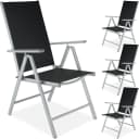 tectake Gartenstuhl Marilena Klappbar 4-tlg. Schwarz/Silber Bild 1