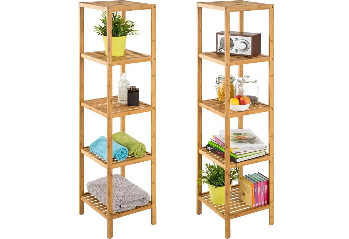 tectake Badregal Paola Bambus Standregel Modern Braun - Bild 2