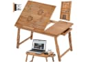TecTake Laptoptisch Bambus höhenverstellbar klappbar mit USB-Lüfter Bild 2