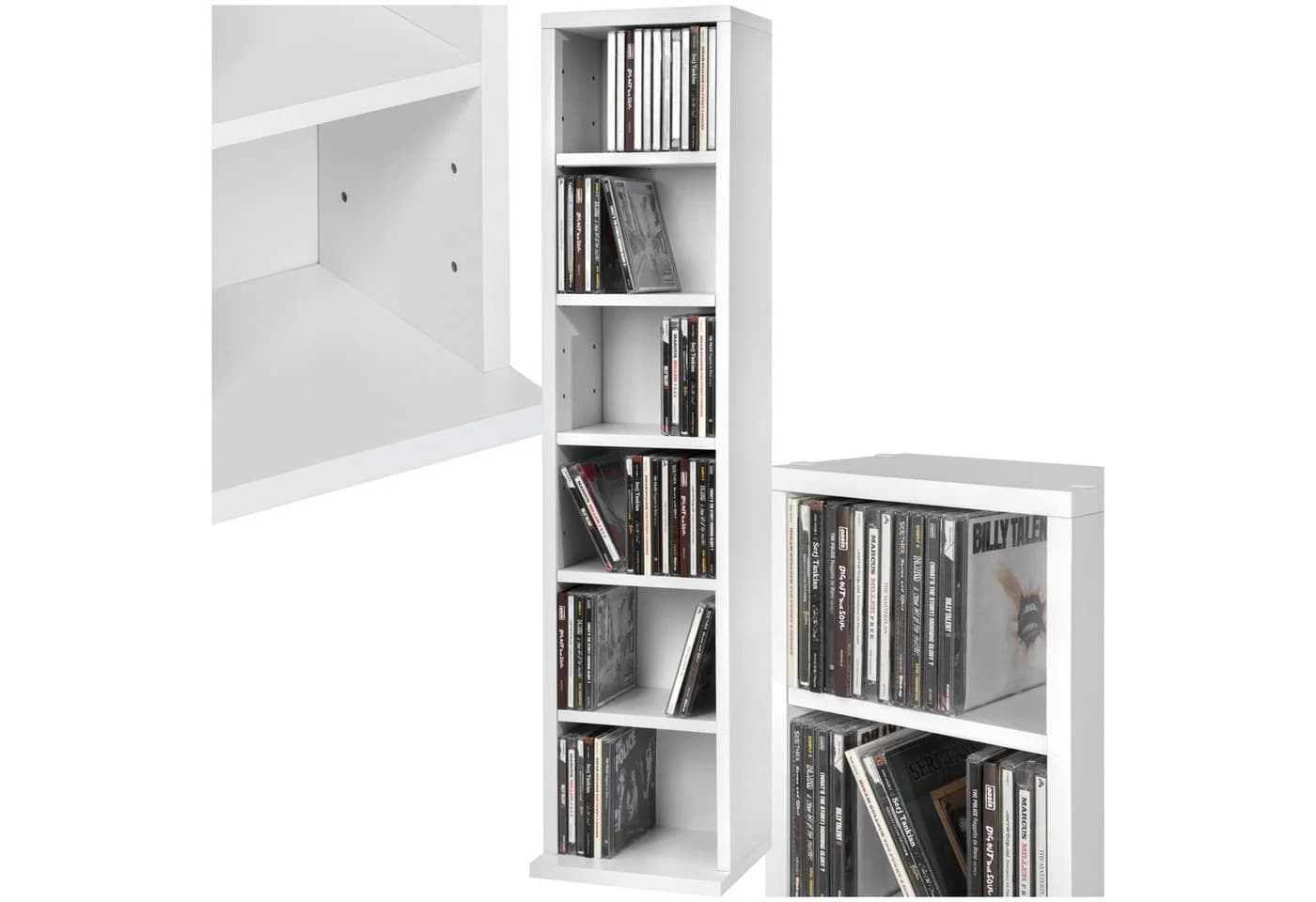 TECTAKE CD-Regal Weiß Höhenverstellbar MDF - Bild 2