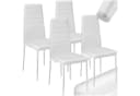 tectake Esszimmerstuhl Set 4 St. Weiß Kunstleder Modern Bild 3