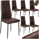 tectake Esszimmerstuhl Set 6-tlg. Braun Kunstleder Modern Bild 1