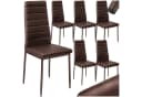 tectake Esszimmerstuhl Set 6-tlg. Braun Kunstleder Modern Bild 3