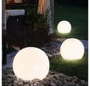 ETC-SHOP 3er Set LED Solar Kugelleuchten Garten Weiß Silber Bild 3