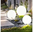 ETC-SHOP 3er Set LED Solar Kugelleuchten Garten Weiß Silber Bild 4