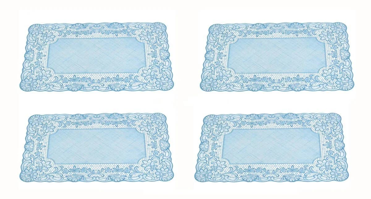 LB H&F Lilienburg 4er Set Platzsets Blau PVC Floral