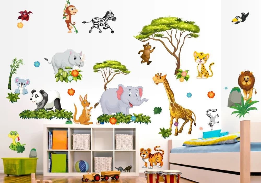 nikima Wandtattoo Dschungel Tiere PVC-Folie Bunt - Bild 4