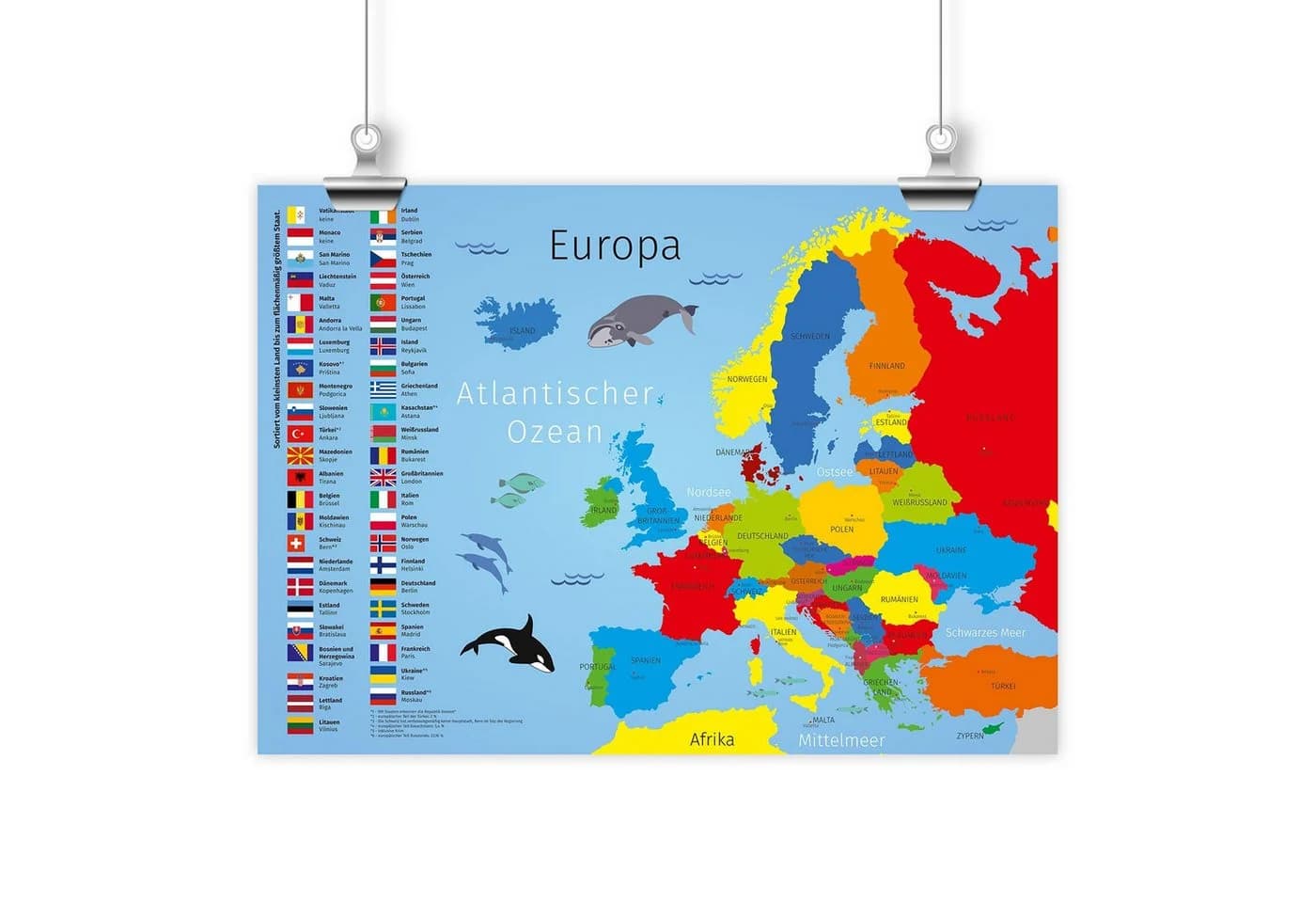 nikima Poster Kinder Lernposter Europa DIN A3 Bunt