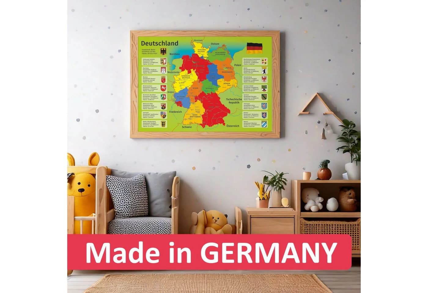 nikima Poster Kinder Lernposter Deutschland DIN A3 Bunt - Bild 3