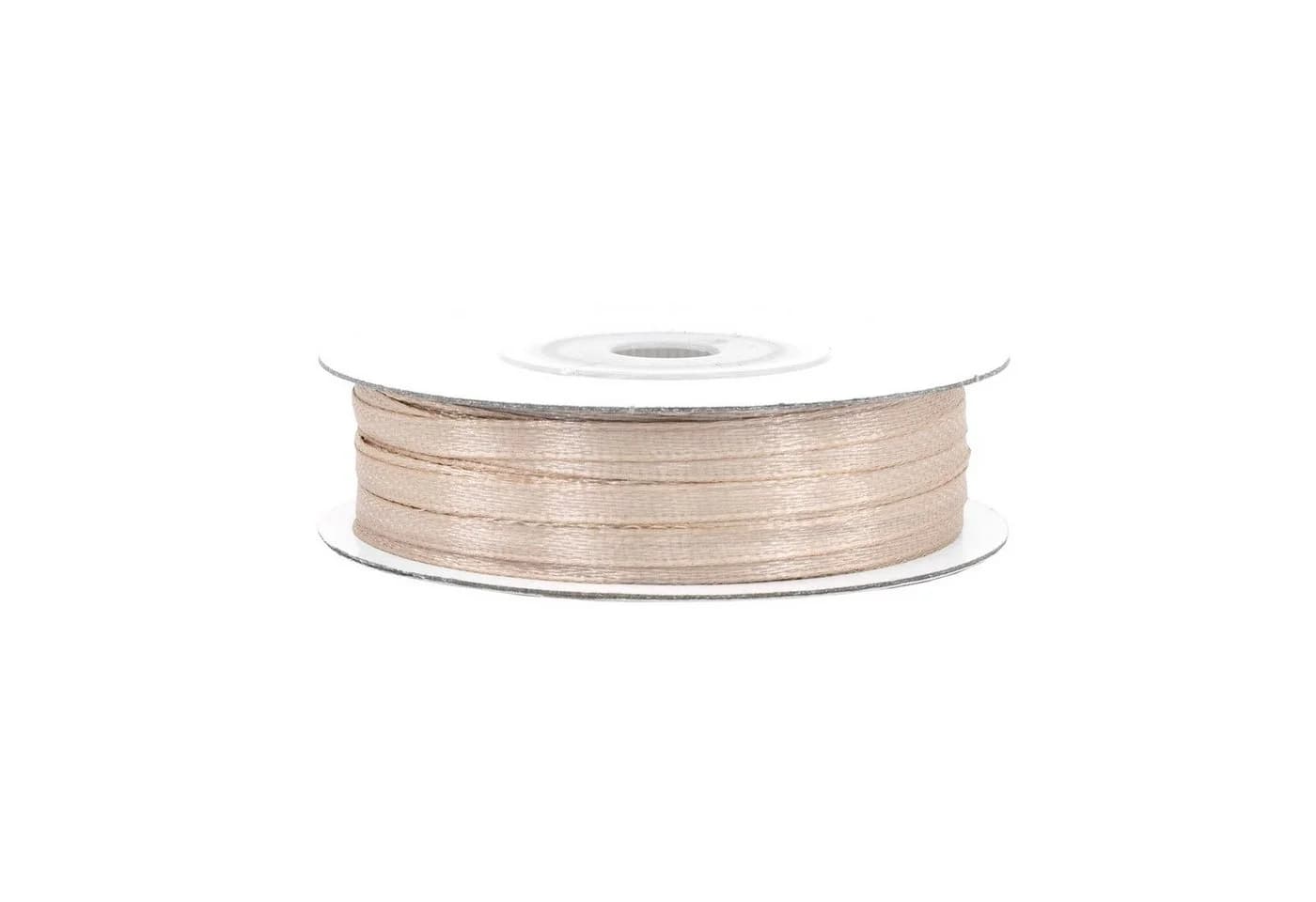 Creativery Satinband 3mm x 50m Sand Beige Polyester Rolle - Bild 2
