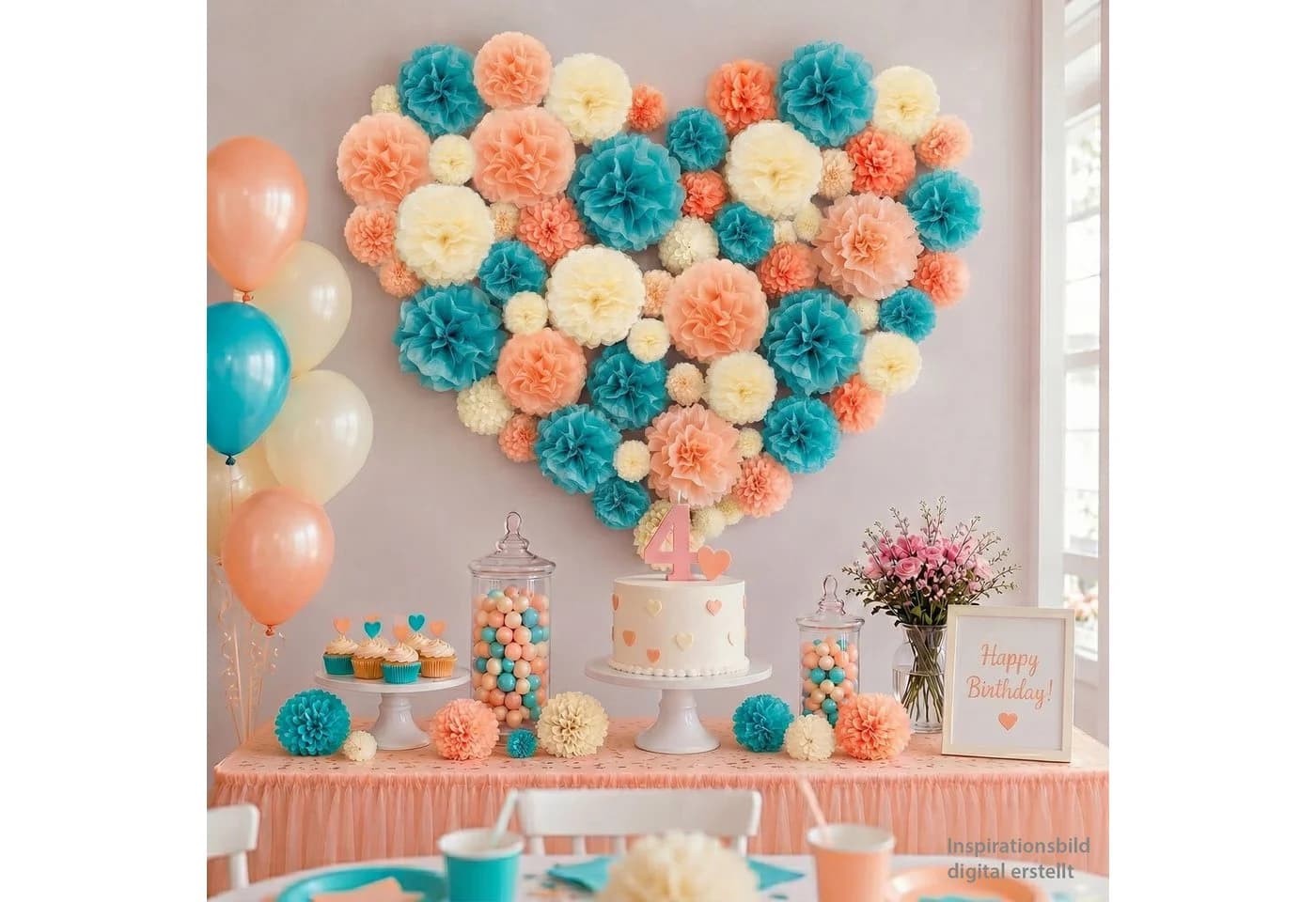 Creativity Pompon 35cm Apricot Seidenpapier Hängedeko - Bild 5