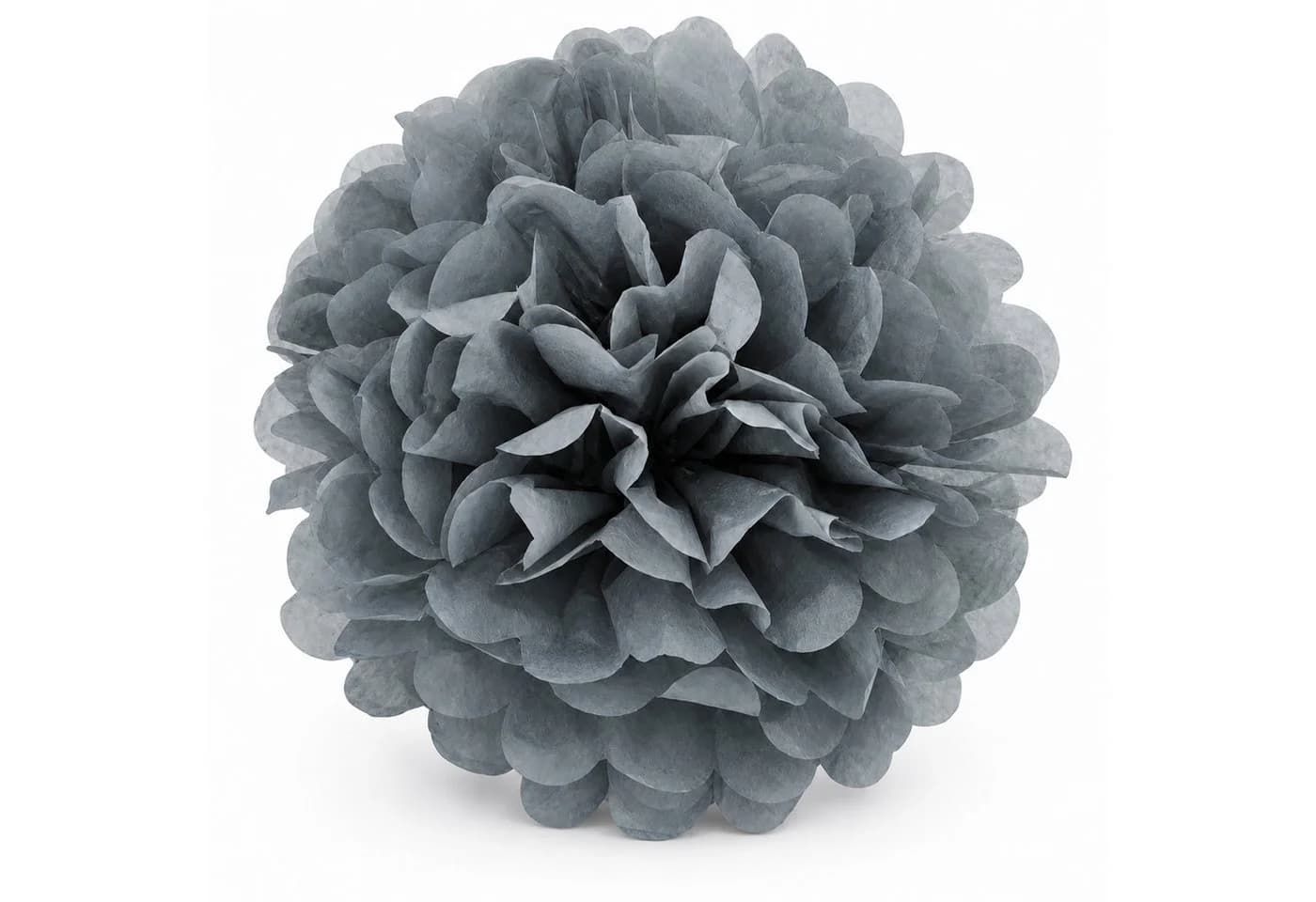 Creativery Pompon 35cm Silber Grau Seidenpapier - Bild 2