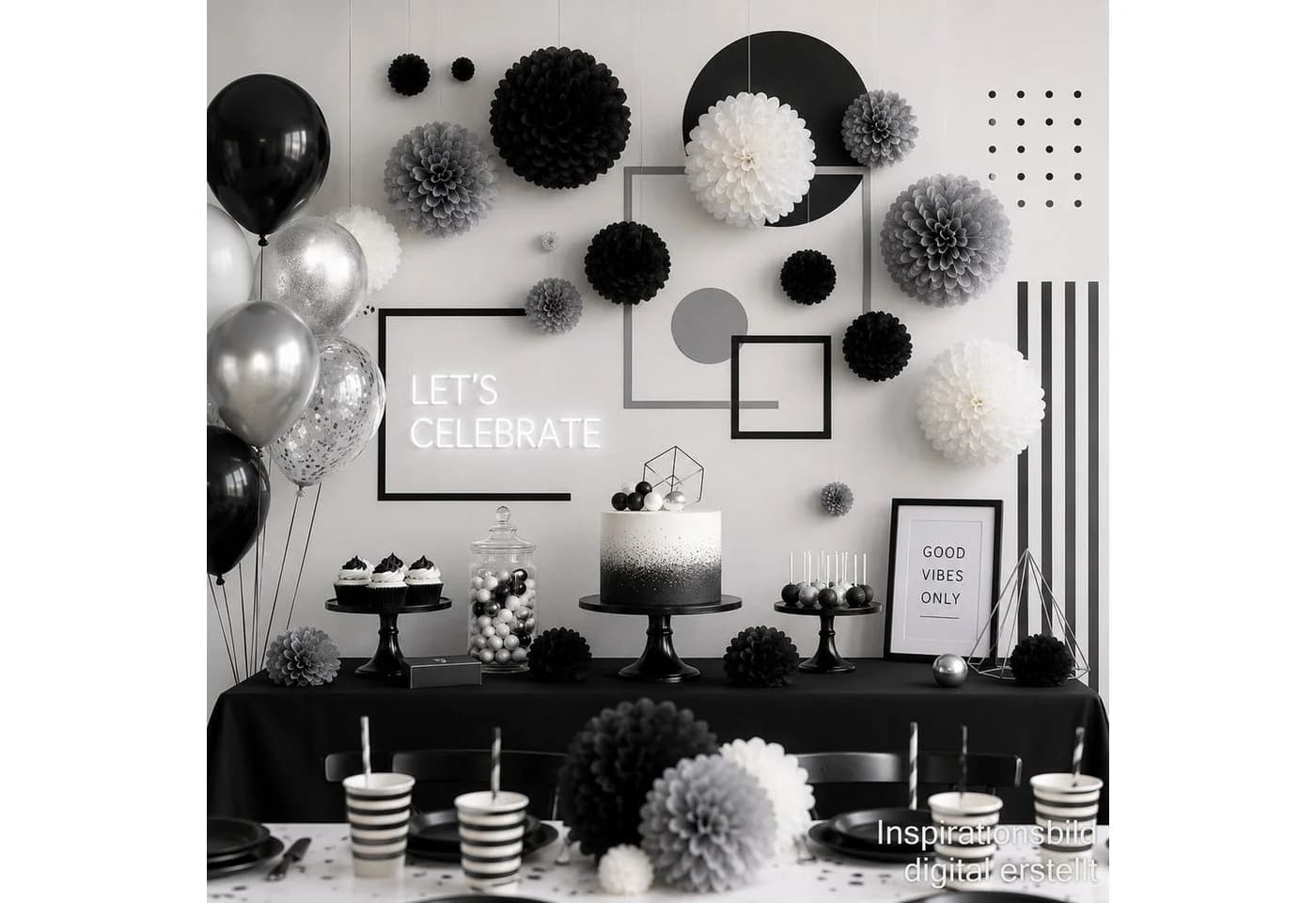 Creativery Pompon 35cm Silber Grau Seidenpapier - Bild 5