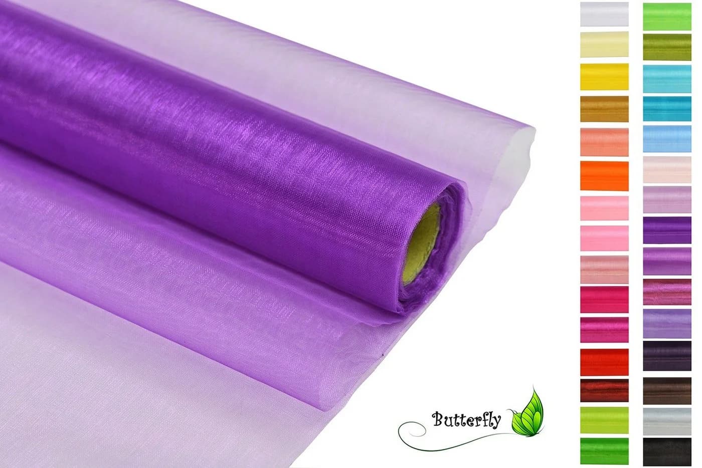 Creativery Organza Stoff 9m Rolle 36cm CRYSTAL Violett - Bild 2