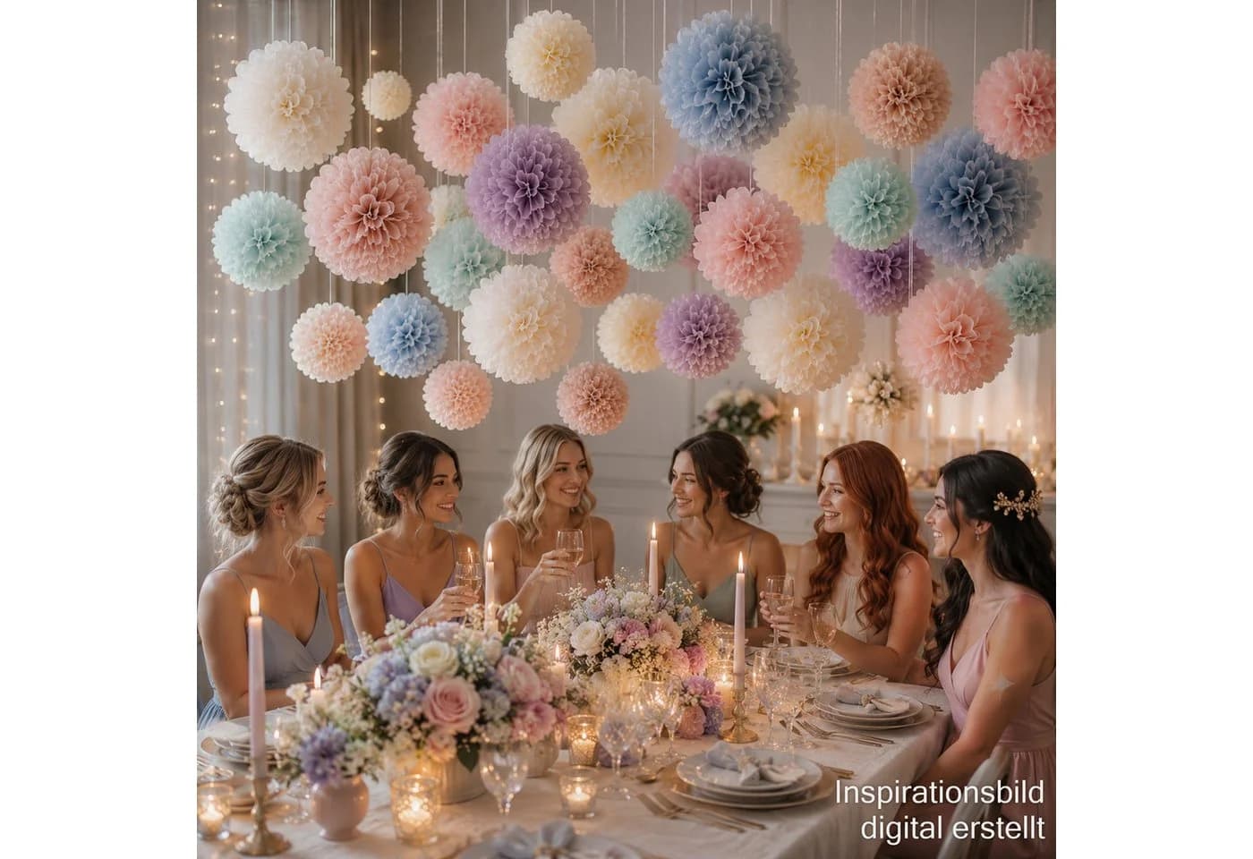 Creativery Pompon 25cm Rosa Seidenpapier Deko - Bild 5