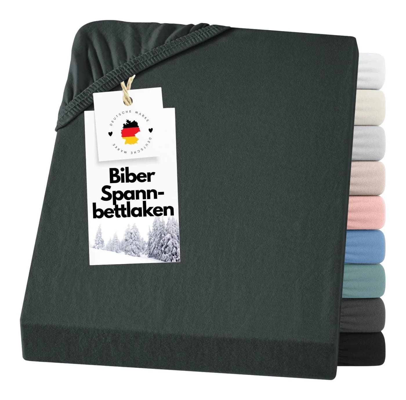 Carpe Sonno Spannbettlaken Biber Flanell Grau Warm - Bild 2
