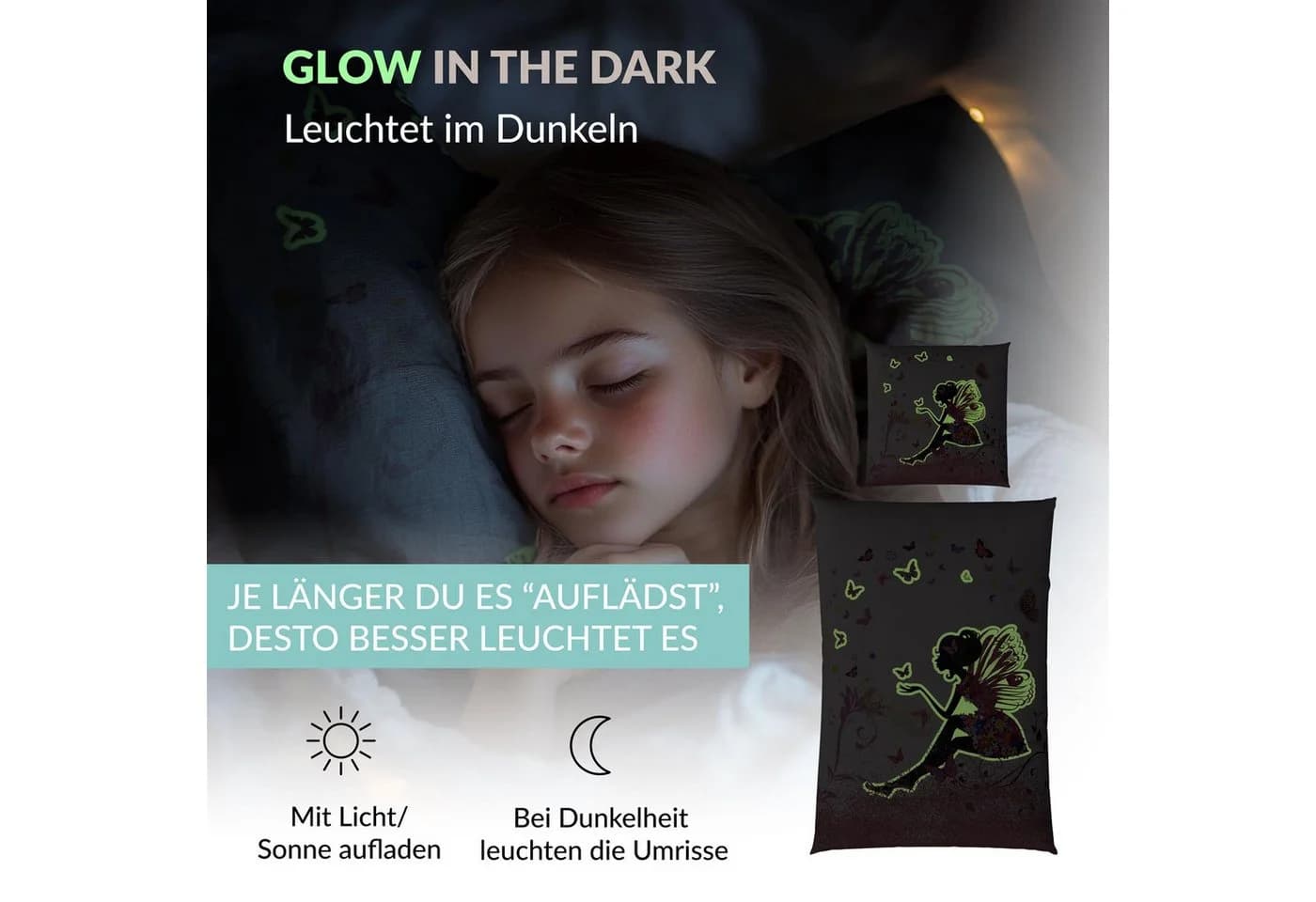 Carpe Sonno Kinderbettwäsche Rosa Glow in the Dark Renforcé - Bild 4
