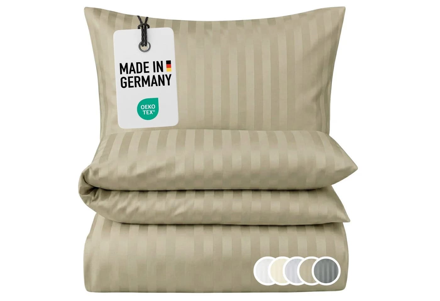 Carpe Sonno Hotel-Bettwäsche Set 2-tlg. Taupe 100% Baumwolle - Bild 2