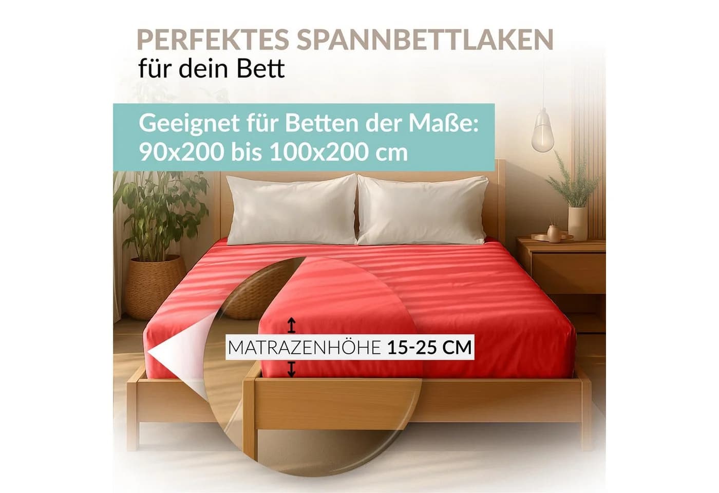 Carpe Sonno Spannbettlaken Jersey Rot 100% Baumwolle