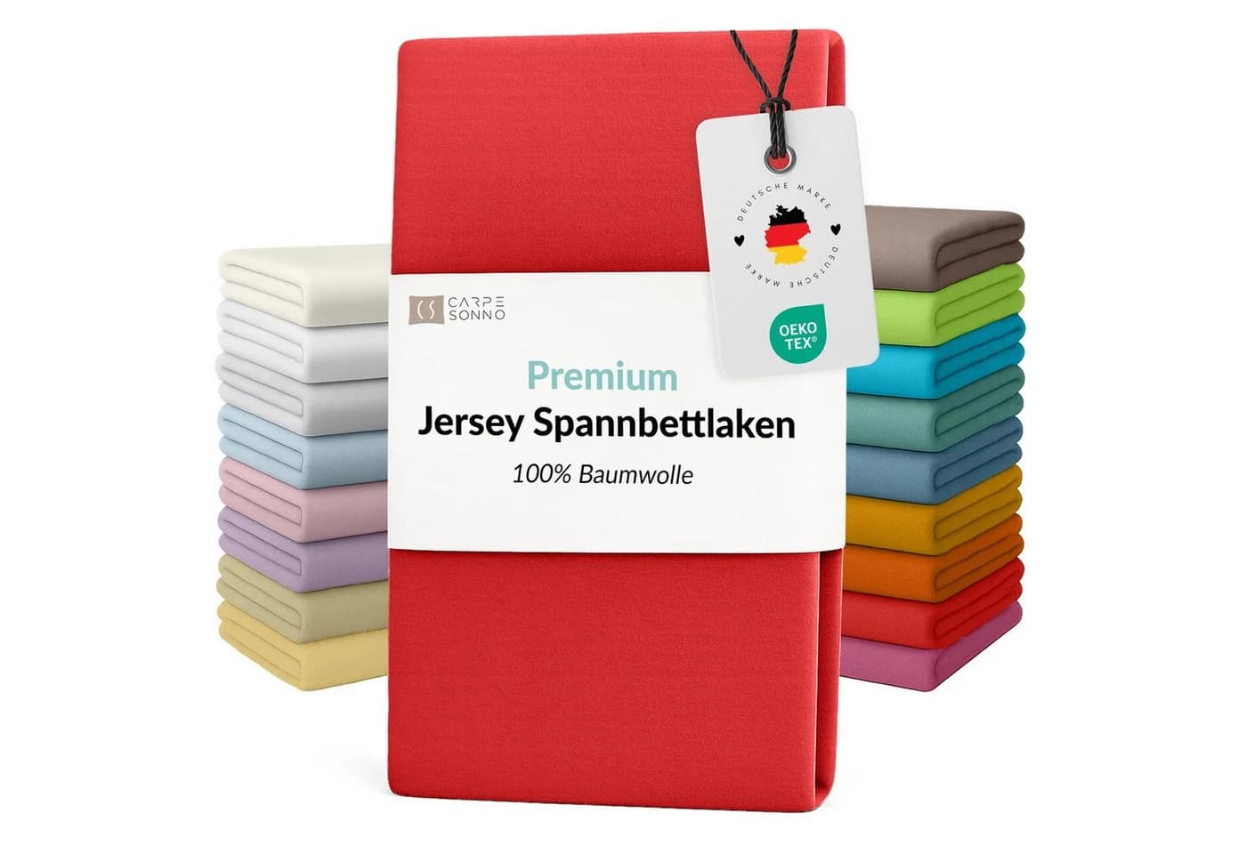 Carpe Sonno Spannbettlaken Jersey Rot 100% Baumwolle - Bild 2