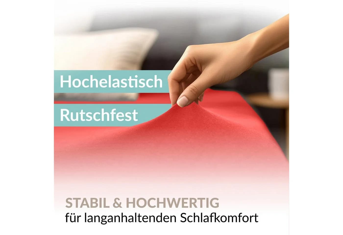 Carpe Sonno Spannbettlaken Jersey Rot 100% Baumwolle - Bild 5