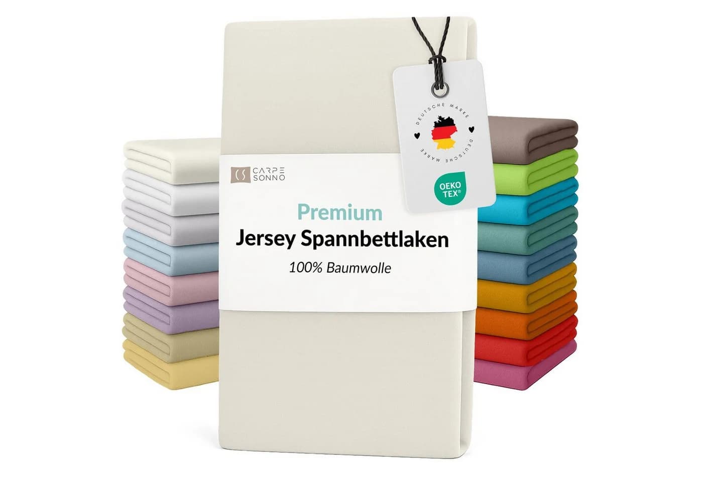 Carpe Sonno Spannbettlaken Jersey 100% Baumwolle Beige - Bild 2