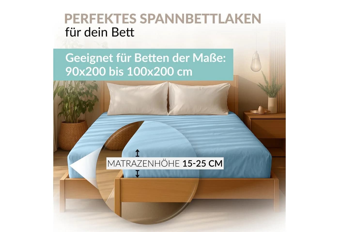 Carpe Sonno Spannbettlaken Jersey 100% Baumwolle Blau