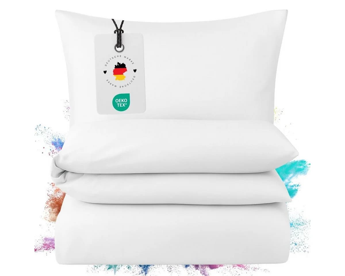 Carpe Sonno Bettwäsche Mako Satin Weiß Uni 2-teilig Baumwolle - Bild 2