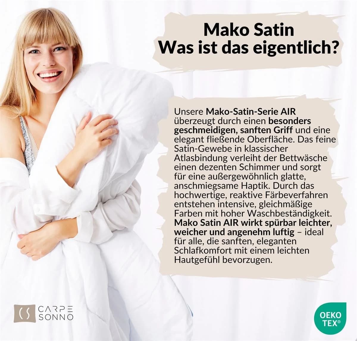 Carpe Sonno Mako-Satin Bettwäsche Set Blau 135x200 cm - Bild 4