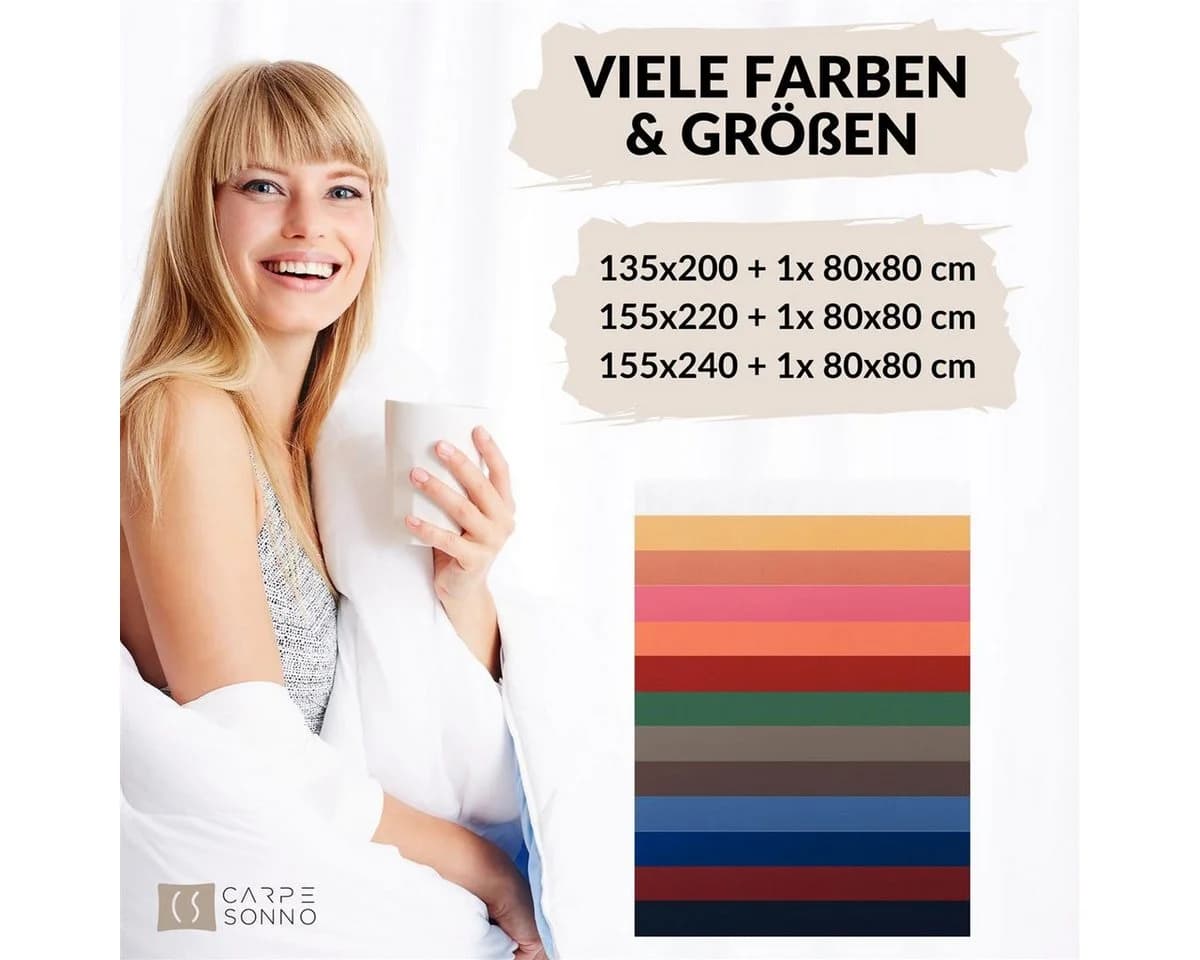 Carpe Sonno Mako-Satin Bettwäsche Set Blau 135x200 cm - Bild 5