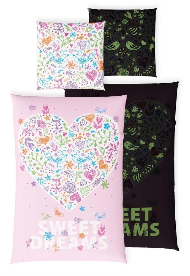 Carpe Sonno Kinderbettwäsche Rosa Glow in the Dark 135x200 - Bild 2