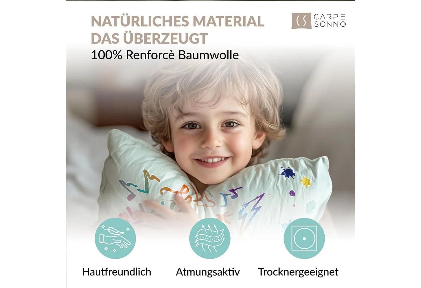 Carpe Sonno Kinderbettwäsche 135x200 Dinosaurier Glow-in-the-Dark - Bild 3