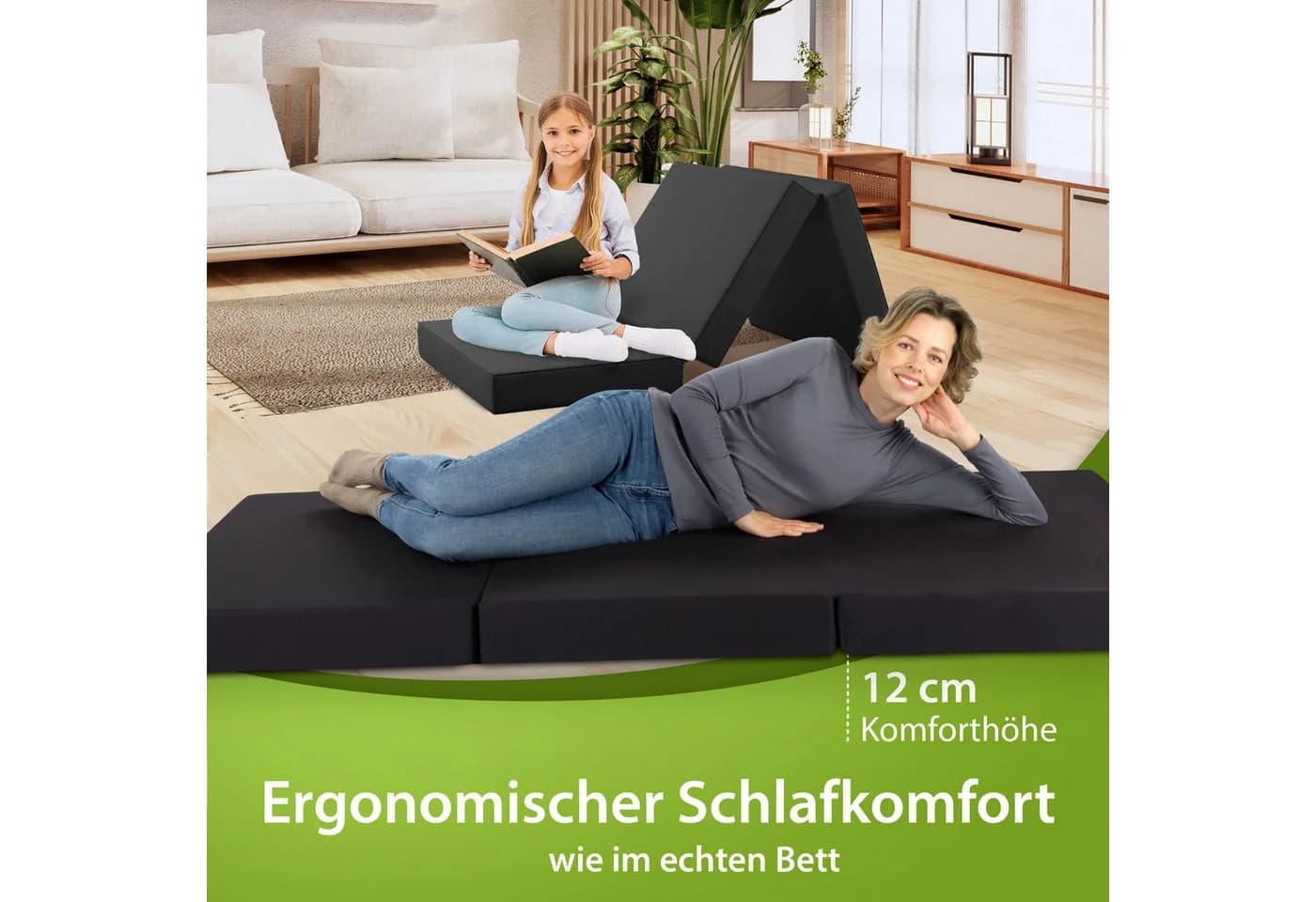 shogazi® Klappmatratze Luxus Faltmatratze 12 cm Kaltschaum