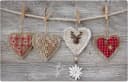Platzset 6er Set Landhaus-Stil Herzen & Holz Abwaschbar Bild 1