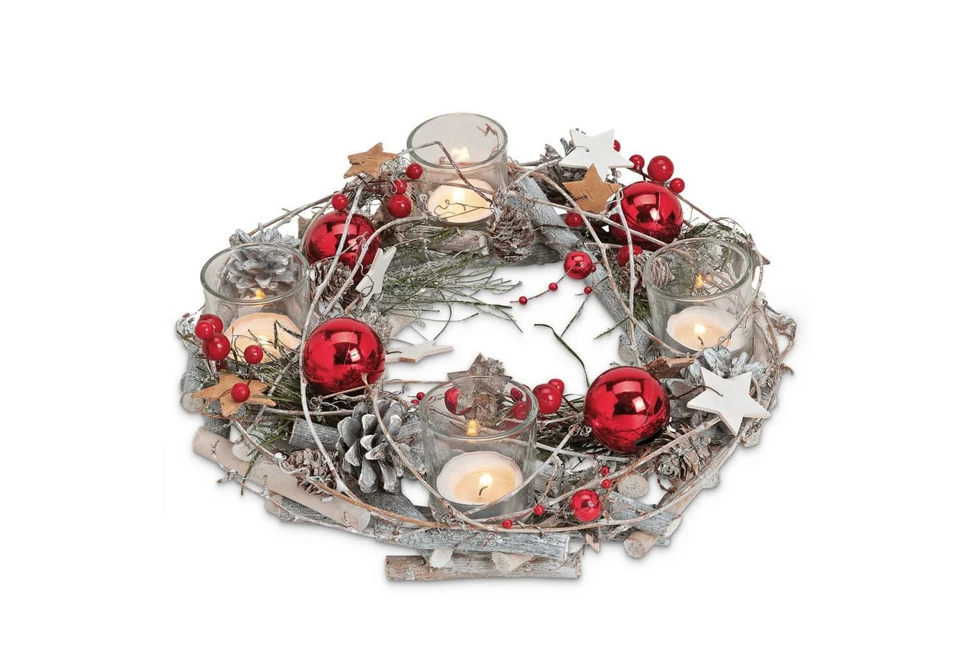 matches21 HOME & HOBBY Adventskranz Holz-Deko Teelichthalter - Bild 2