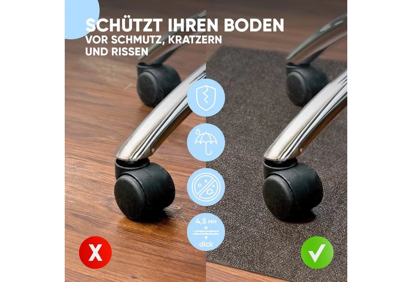 Björn&Schiller Bodenschutzmatte Grau Polyester - Bild 3