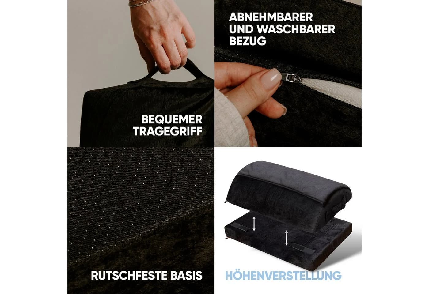 Björn&Schiller Fußstütze Schwarz Höhenverstellbar mit Fußtasche - Bild 3