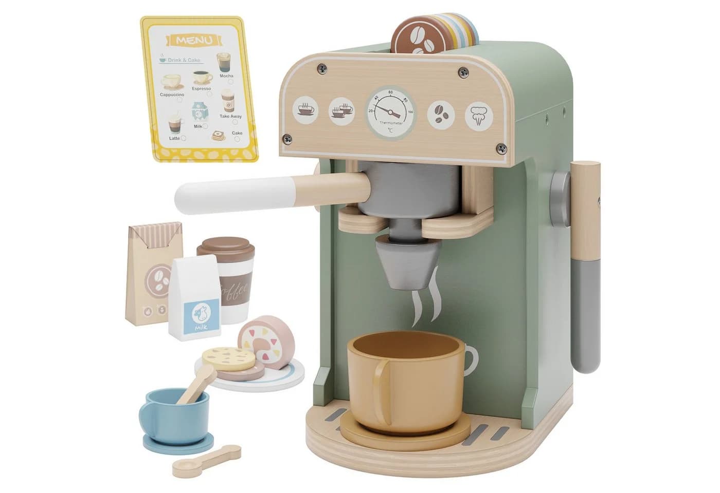 Björn&Schiller Kinder-Kaffeemaschine 25-tlg. Holz Spielzeug Bunt - Bild 2