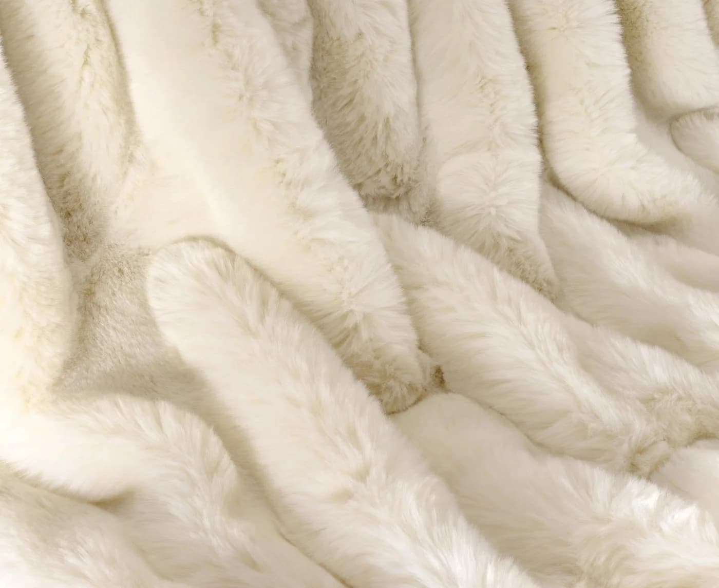 Wohndecke Premium Felldecke Kunstfell Kaninchen Creme-Weiß - Bild 3