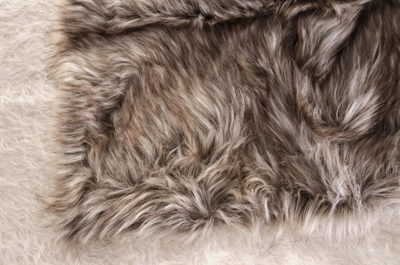 Wohndecke Felldecke Grizzly Braun-Grau Kunstfell - Bild 5