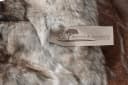 Wohndecke Felldecke Kunstfell Wolf hell gestreift Grau Braun Beige Bild 3