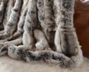 Wohndecke Premium Felldecke Wolf grau-braun Kunstfell Bild 1