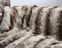 Wohndecke Premium Felldecke Wolf grau-braun Kunstfell Bild 4