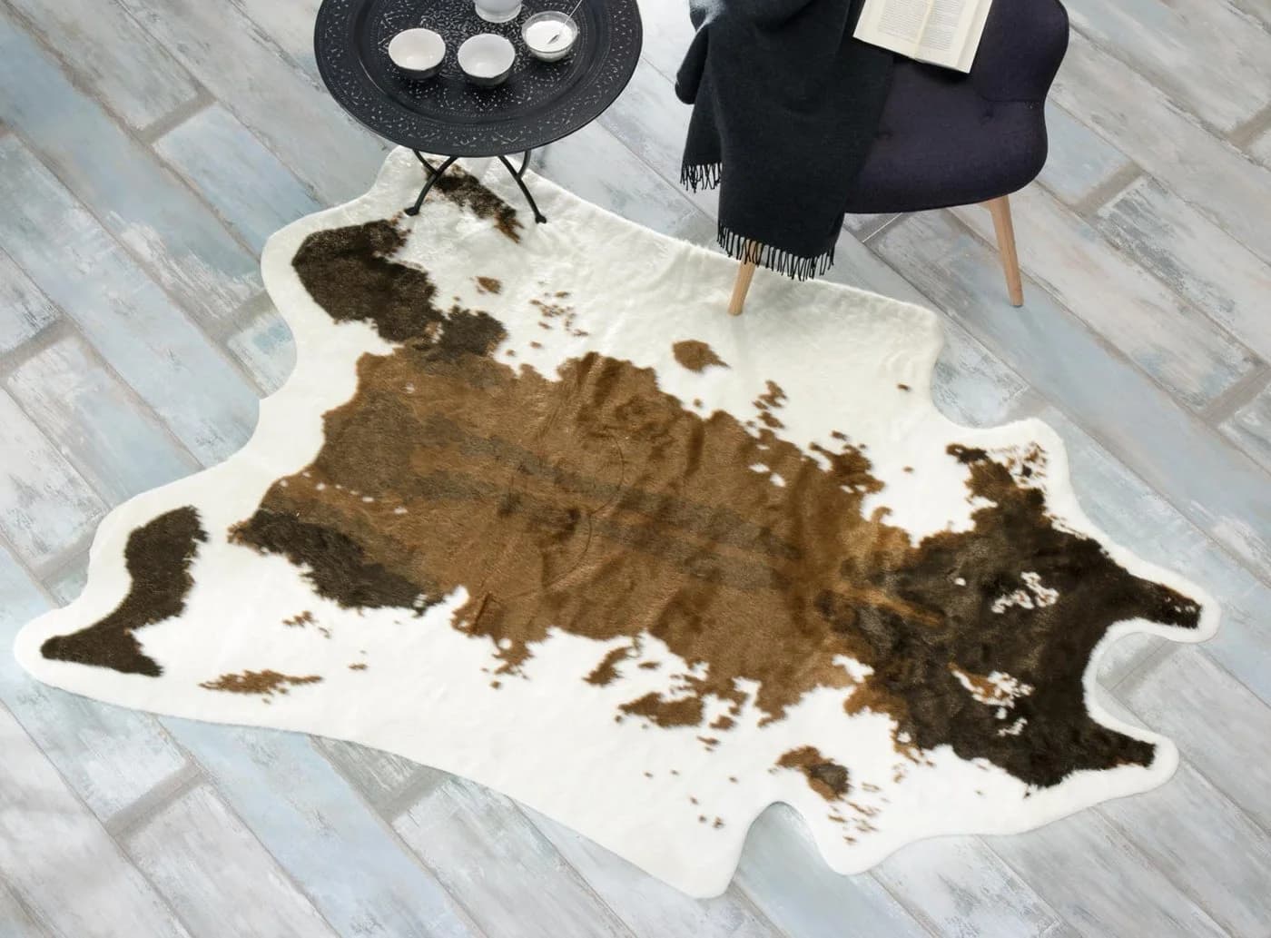 Wohnen und Accessoires GmbH & Co. KG Fellteppich Kuhfell Teppich Kunstfell Braun - Bild 3