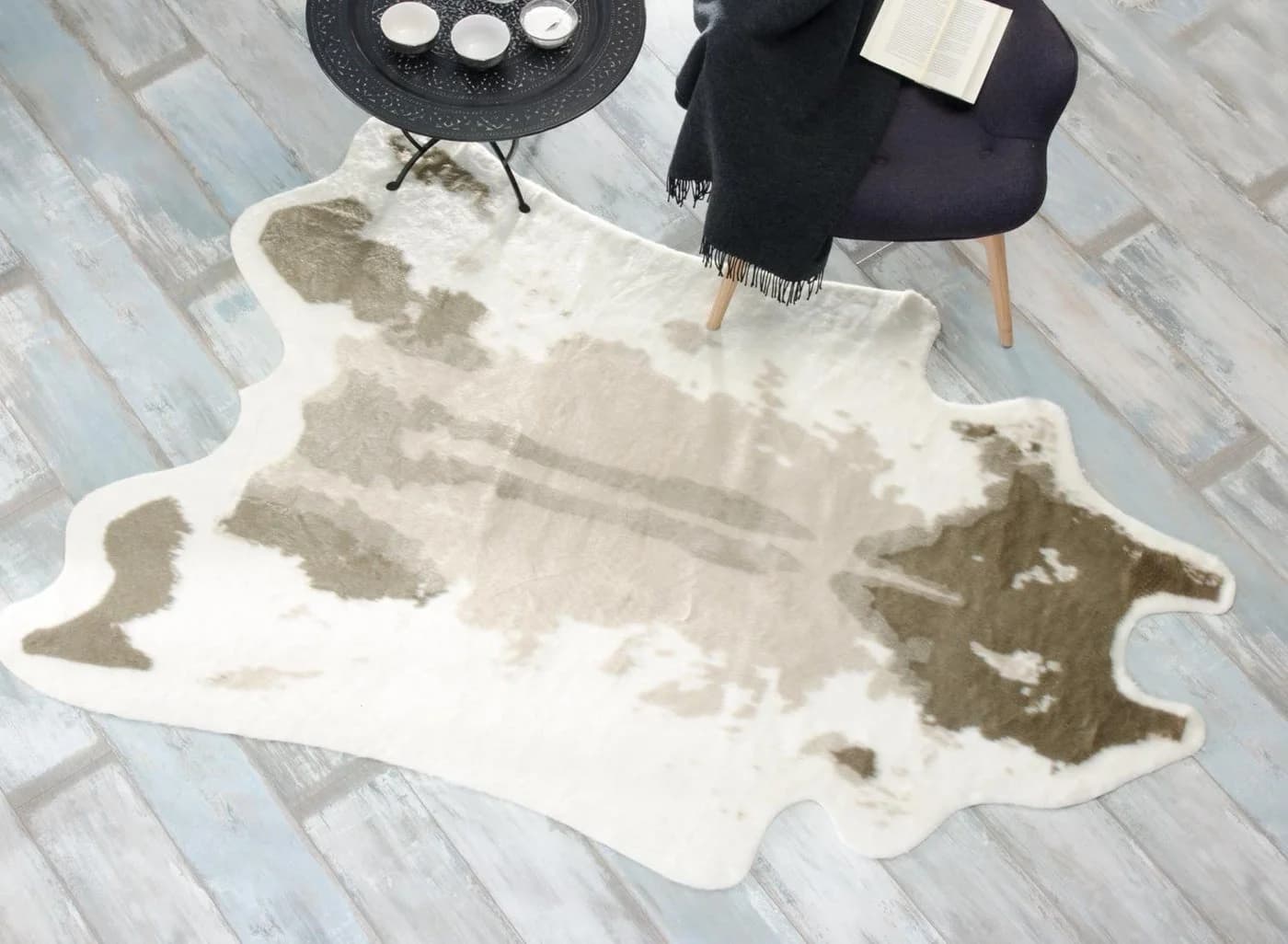 Wohnen und Accessoires Fellteppich Kuhfell Hellbraun Kunstfell - Bild 3